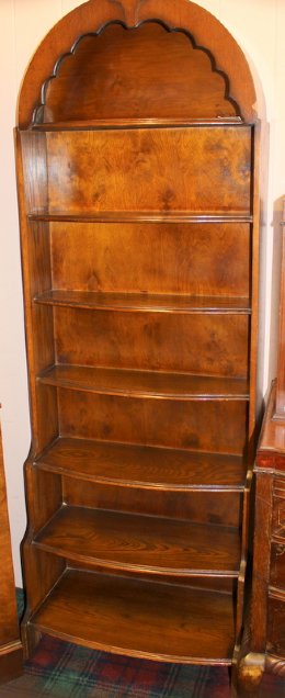 Dome Top Oak Waterfall Bookcase