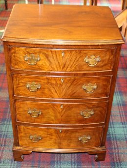 Small Walnut Bow Front Chest