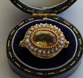 18ct Victorian Gold,Citrine & Pearl Ring