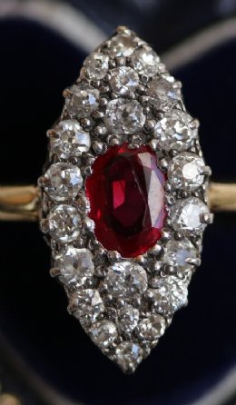 Old Cut Diamond & Ruby Ring