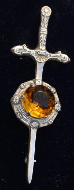 Silver & Gem Set Kilt Pin